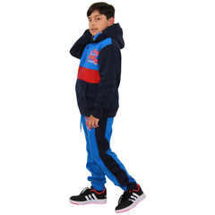 Kids Boys Girls Contrast Panel Tracksuit A2Z NY Deluxe Print Hoodie With Joggers