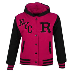 Kids Baseball Hooded R Fashion NYC/FOX Jacket Long Sleeve Coat Girls Boys 2-13Yr