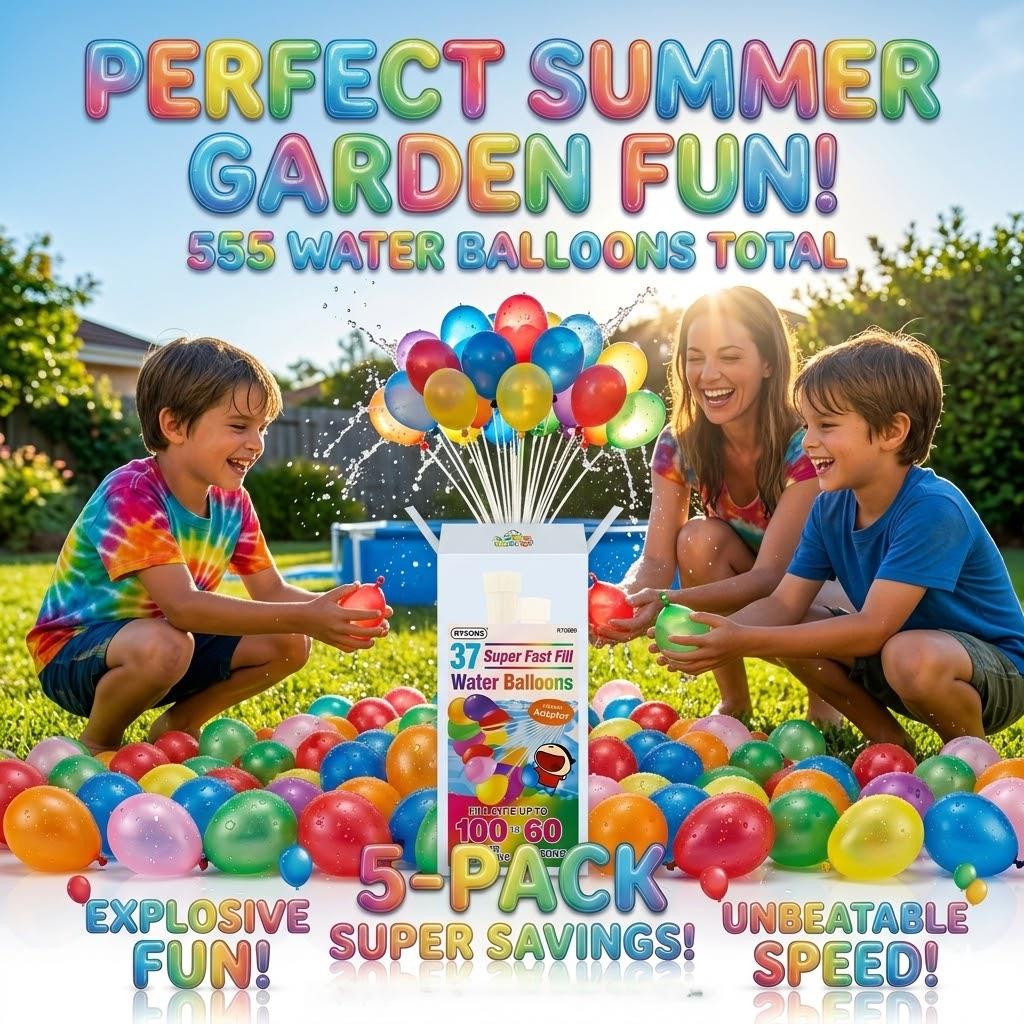 A2Z Super Fast Fill Water Balloons with Tap Adaptor 37, 111 and 555 PCS