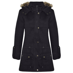 GIRLS COAT KIDS FLEECE PARKA JACKET LONG FAUX FUR HOODED SUMMER COATS AGE 7-13Y