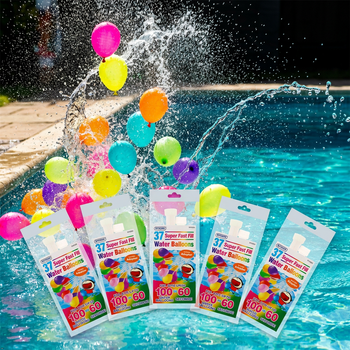 A2Z Super Fast Fill Water Balloons with Tap Adaptor 37, 111 and 555 PCS