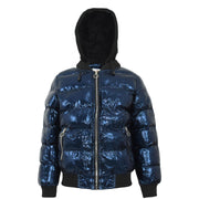 Kids Girls Boys Fashion Shiny Padded Jacket Metallic Wet Look Bubble Coat