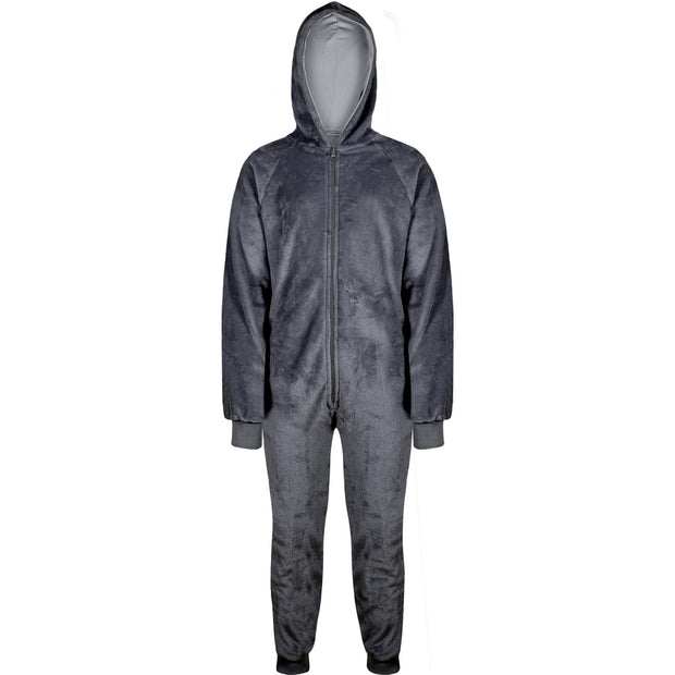 Kids Girls Boys Plain Fleece A2Z Onesie One Piece Hooded All In One Jumpsuit