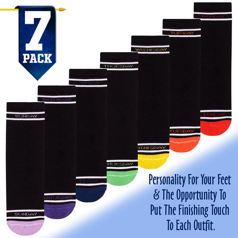 Boys Girls 7 Days Week Socks Cotton Rich Plain Ankle Colourful Heal Toes Socks