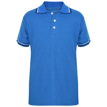 Kids Boys Girls Polo T Shirt Designer Plain Color School T-Shirts PE Top 3-13 Yr