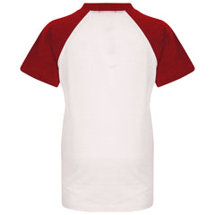 Kids Raglan Style T Shirt Contrast Colour Short Sleeve Top Girls Boys Age 5-13 Y