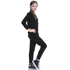 Kids Girls Ribbed Top & Bottom Tracksuit Lounge Wear Long Sleeves Outfit Set