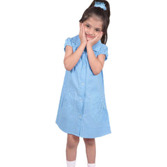 Kids Pack of 2 Girls Dress Breathable with Matching Scrunchies Age 3-14 Years