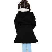 A2Z 4 Kids Black Parka Jacket Faux Fur Hooded Coat Drawstring Waist Fashion Girls Age 5-13 Years