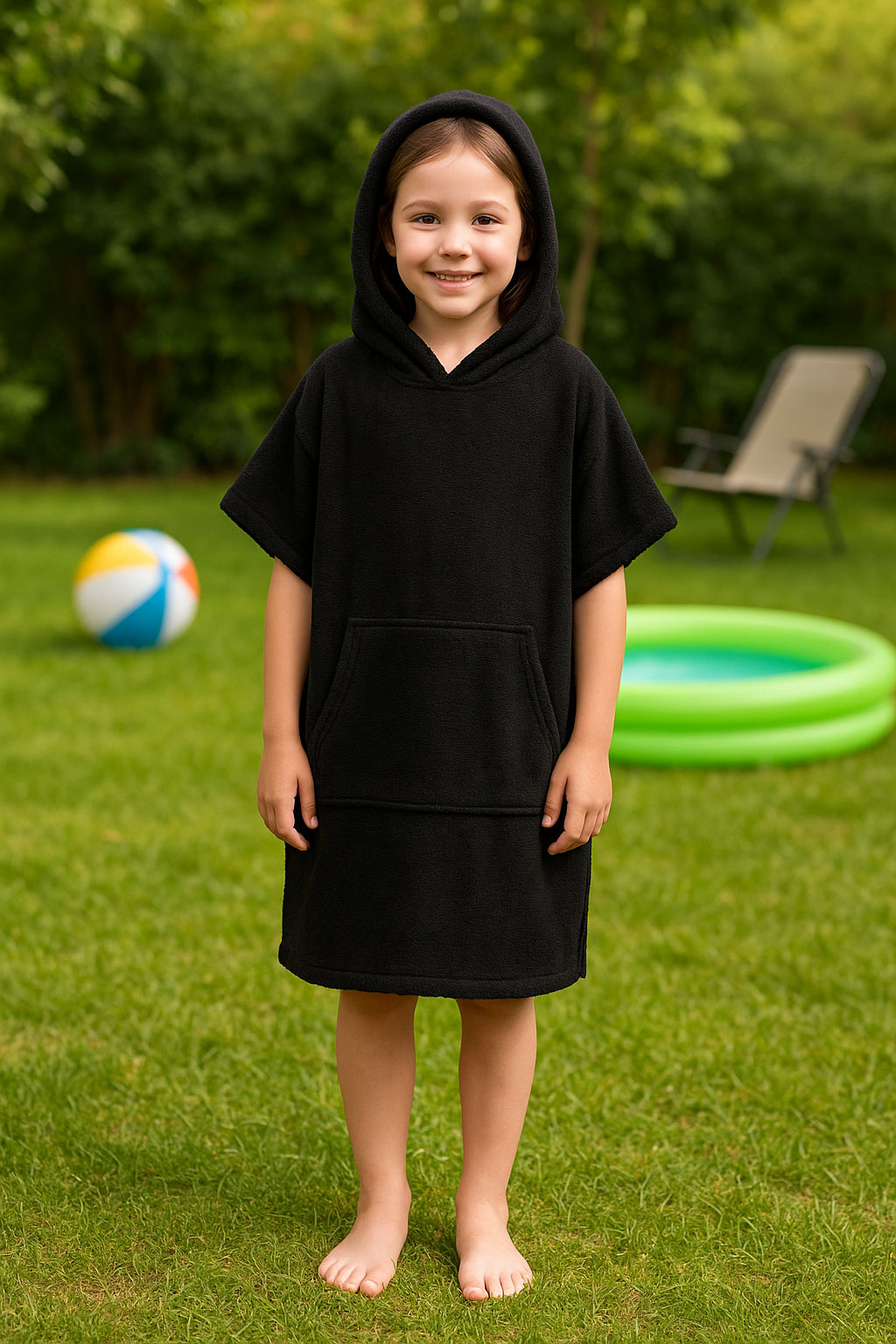 Kids Bathrobe 100% Cotton Hooded Dressing Gown Unisex 2-13 Years