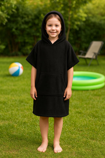 Kids Bathrobe 100% Cotton Hooded Dressing Gown Unisex 2-13 Years
