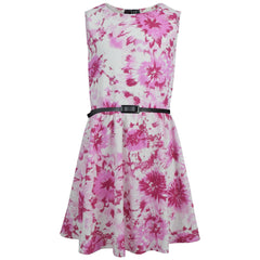 A2Z Kids Girls Skater Dress Sleeveless Comfortable Lightweight Casual Dress