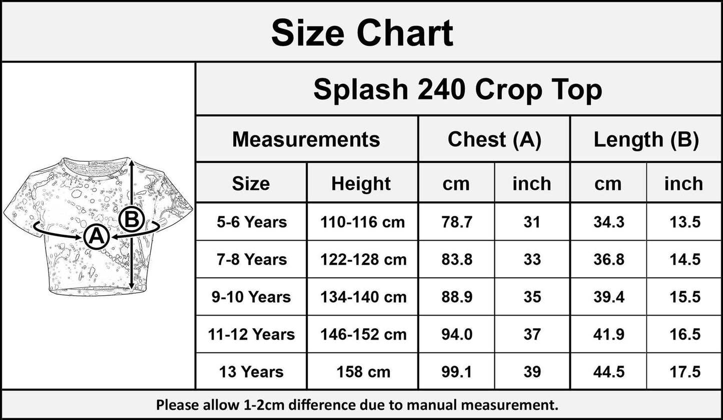 A2Z 4 Kids Girls Crop Tops Pastel Splash Print Stylish Fahsion Trendy T Shirt Tank Top & Tees New Age 5 6 7 8 9 10 11 12 13 Years - A2Z 4 Kids