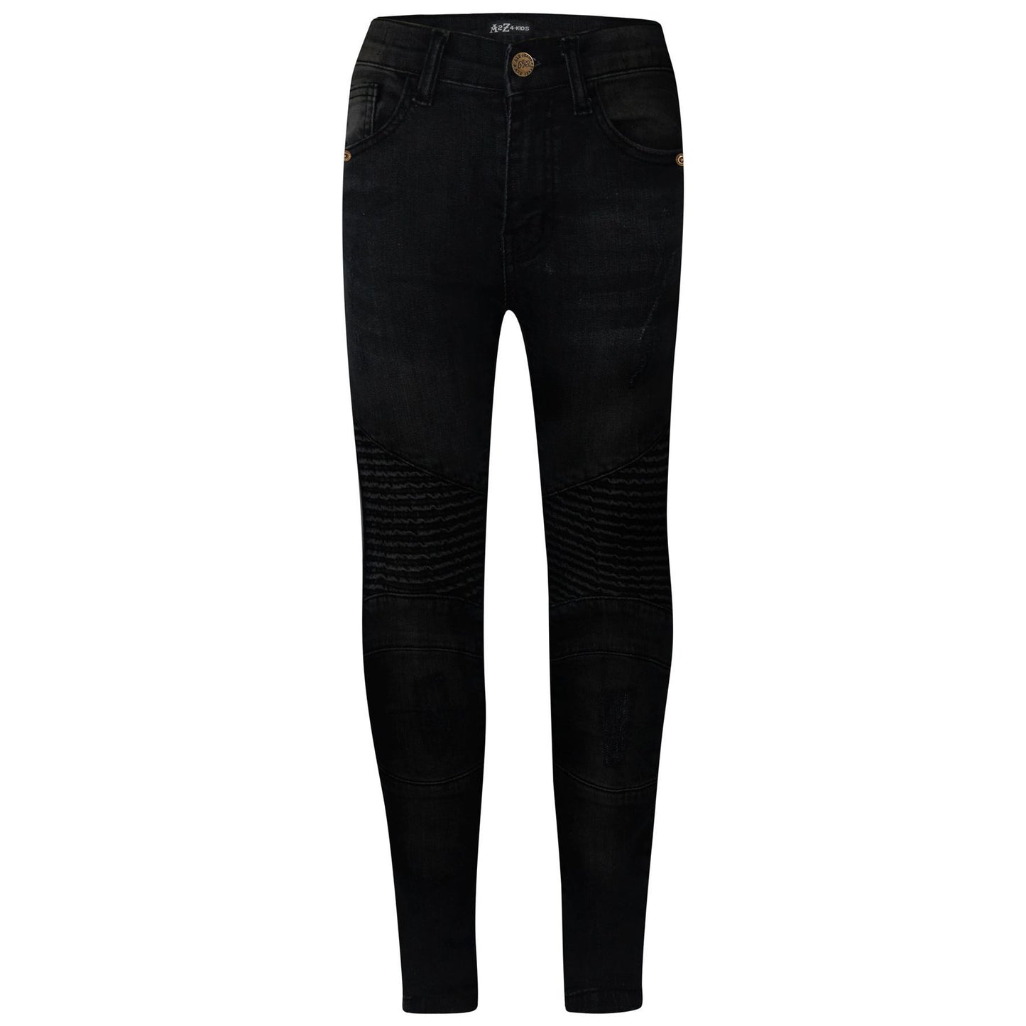 Kids Boys Stretchy Jeans Ripped Drape Panel Denim Pants Trousers New Age 5-13 Yr