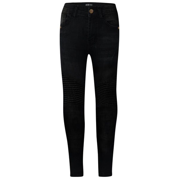 Kids Boys Stretchy Jeans Ripped Drape Panel Denim Pants Trousers New Age 5-13 Yr