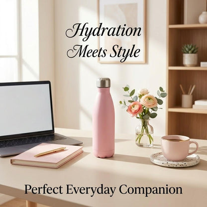 A2Z 500ml Stainless Steel Water Bottle Insulated Leakproof Flask Gym Travel
