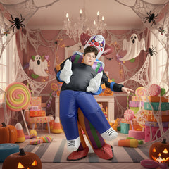 Kids Inflatable Clown Costume Fancy Dress Multicolour Blow Up Halloween Costume