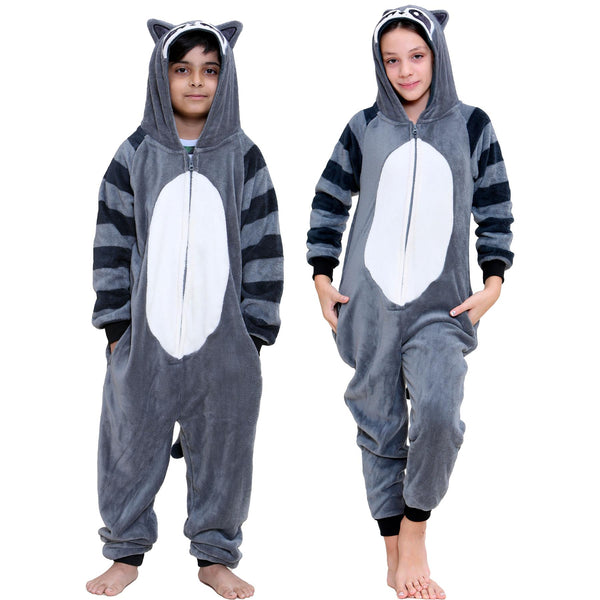 A2Z 4 Kids Girls Boys Raccoon Soft Fleece Kids Sleepsuit Xmas Pyjamas