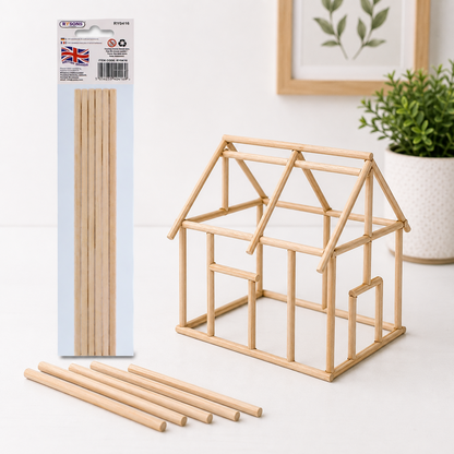 A2Z Wooden Dowels Craft Rods Natural Timber Sticks For Diy Hobby Projects
