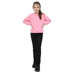 Kids Girls Boys Sweatshirt  Plain Crew Round Neck Uniform  Age 2-13 Years