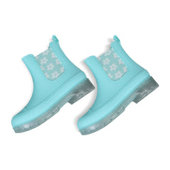 A2Z 4 Kids Girls Waterproof Chelsea Rain Boots Floral Side Panels PVC Wellies