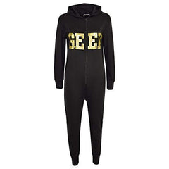 Kids Girls Boys GEEK Print A2Z Onesie One Piece Summer Jumpsuit PJ's 7-13 Years