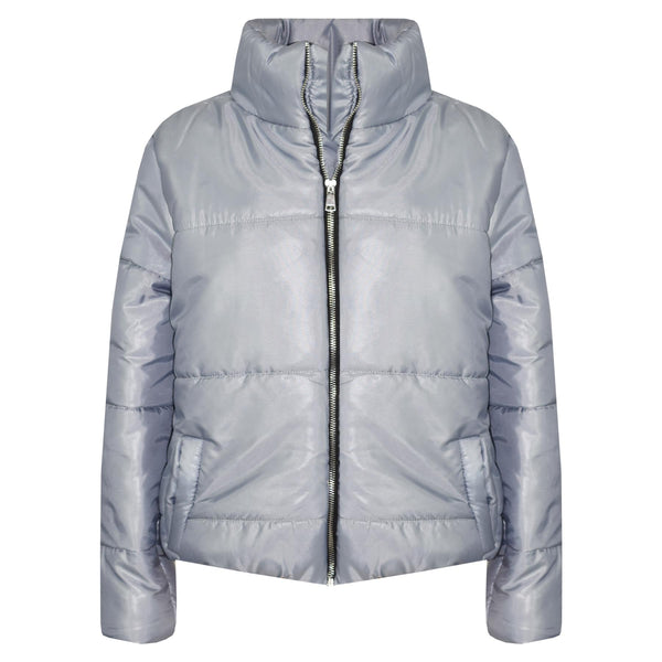 Girls Jacket Kids Wetlook Cropped Padded Quilted Puffer Bubble Jackets Coat 5-13
