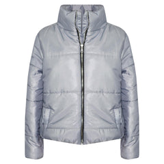 Girls Jacket Kids Wetlook Cropped Padded Quilted Puffer Bubble Jackets Coat 5-13