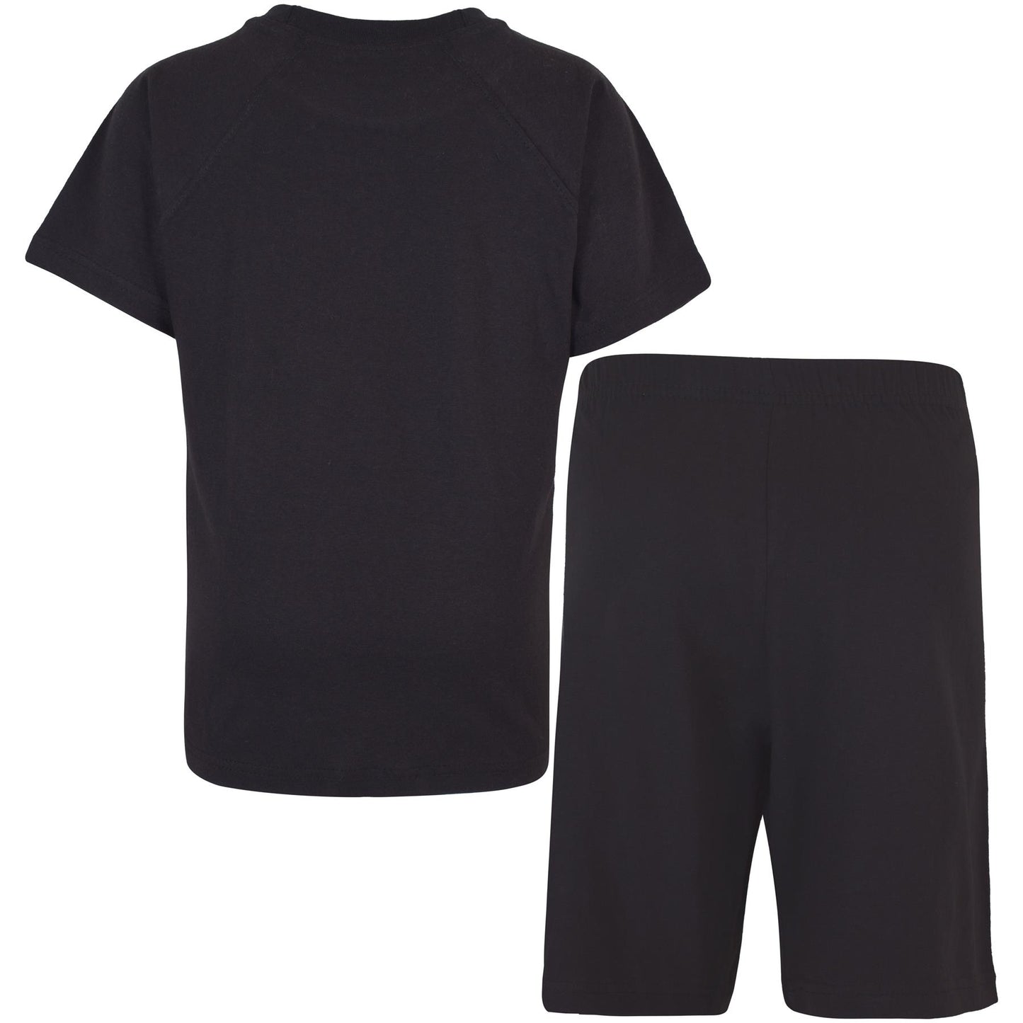 Kids Girls Boys Raglan Sleeves Plain Pyjamas 2 Piece Comfortable Shorts Set 5-14