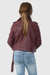 A2Z 4 Kids Girls PU Leather Jacket Zip Up Biker Trendy Belted Coats 5-13 Years