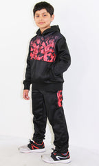 Kids Boys Girls Tracksuit Camouflage Panelled Hooded Top & Bottom Jogging Suits