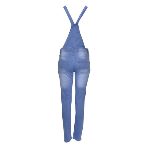 Kids Girls Denim Stretch Dungaree Jumpsuit Playsuit All In One Jeans 7-13 Years