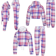 Kids Tie Dye Tracksuit Gym Cropped Hoodie Sweatpants Cord Set Girls Age 5-13