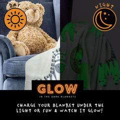 A2Z 4 Kids Girls Boys Blanket Safari Animals Glow in The Dark Throw Blankets