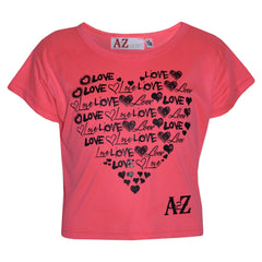 A2Z 4 Kids Girls Love T Shirt Skirt Set Soft Comfortable Set Age 5-13 Years