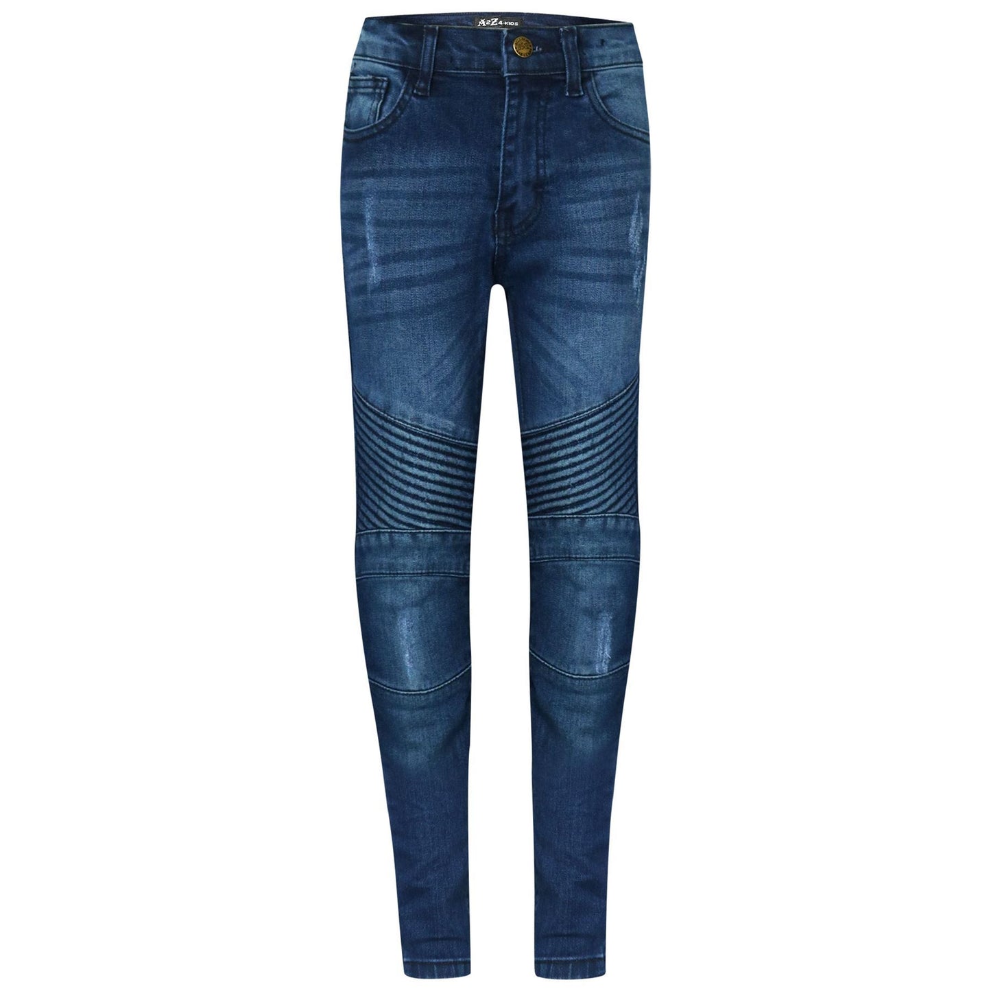 Kids Boys Stretchy Jeans Ripped Drape Panel Denim Pants Trousers New Age 5-13 Yr