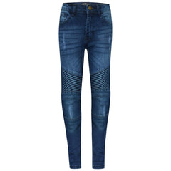 Kids Boys Stretchy Jeans Ripped Drape Panel Denim Pants Trousers New Age 5-13 Yr