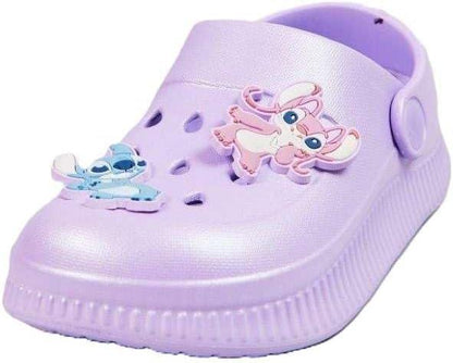 Kids Disney Stitch Girls Clogs with Charms Slip On Sandals  Beach Garden Shoes