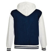 kids Girls Boys B.B Plain Hooded Jacket Varsity Classic Baseball Style Coat 2-13