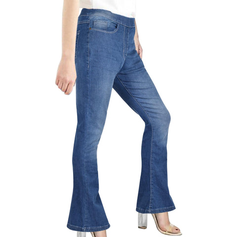 Womens Denim Jeans Comfort Stretch Flared Bell Bottom Fashion Pants For Ladies