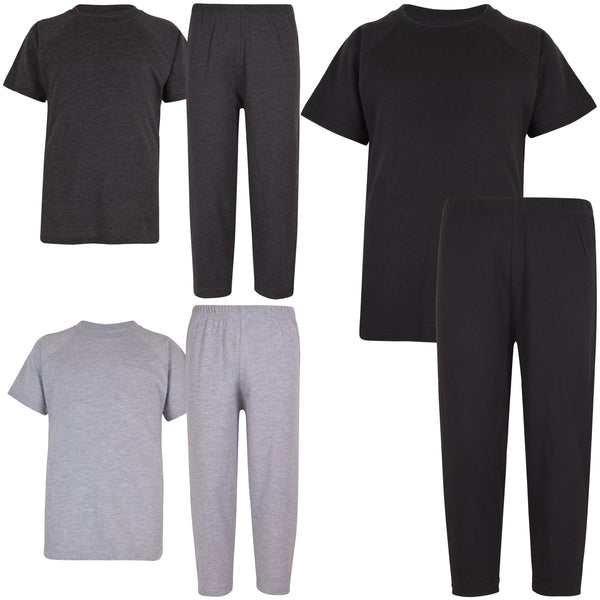 A2Z 4 Kids Girls Boys Raglan Sleeves Plain Pyjamas 2 Piece Short Sleeves Set