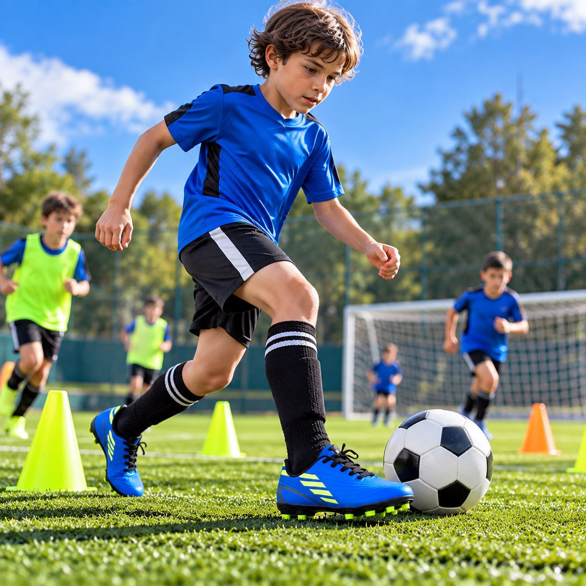 A2Z 4 Kids Boys Girls Football Boots Junior Soccer Cleats Moulded Stud Trainers