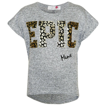 Kids Girls " EPIC " Printed Crop Top Stylish Fashion Trendy Top Age 7-13 Years