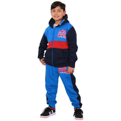 Kids Boys Girls Contrast Panel Tracksuit A2Z NY Deluxe Print Hoodie With Joggers