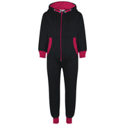 A2Z 4 Kids Girls Pink Contrast Fleece Onesie All In One Jumsuit Playsuit Nightwear New Age 2 3 4 5 6 7 8 9 10 11 12._13 Years