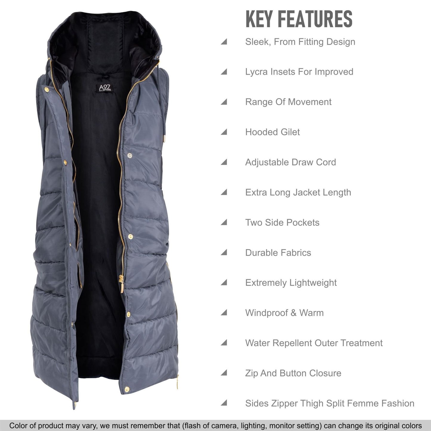 Kids Girls Oversized Gilet Long Line Hooded Quilted Jacket Long Sleeveless Coat