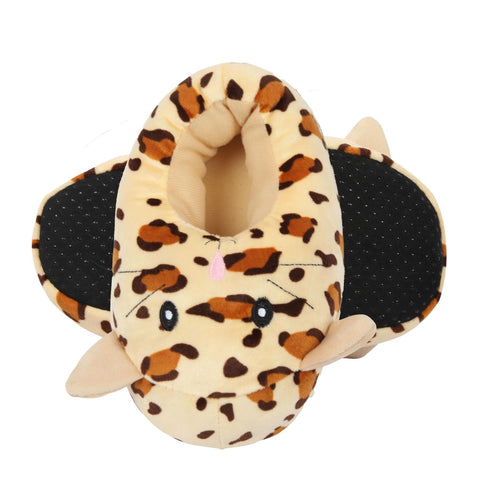 Kids 3D Animal Slippers Soft Plush Non Slip Sole Tiger Leopard Unicorn Shoes