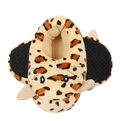 Kids 3D Animal Slippers Soft Plush Non Slip Sole Tiger Leopard Unicorn Shoes