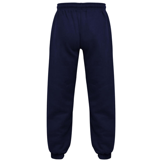 Kids Girls Boys Plain Jogging Bottoms Cuffed Joggers Sweatpants Trousers 2-14 Yr