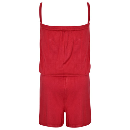 Kids Girls Plain Color Playsuit Trendy Summer All In One Jumpsuit New Age 5-13 Y